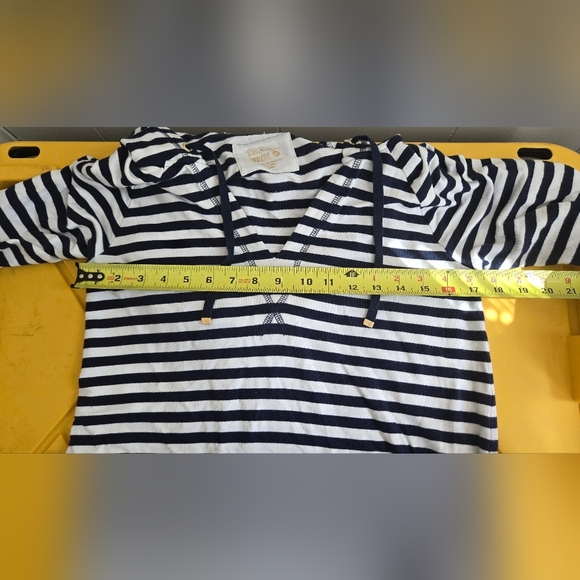 Lilly Pulitzer Navy and White Striped Hoodie-Size M - Picture 5 of 7